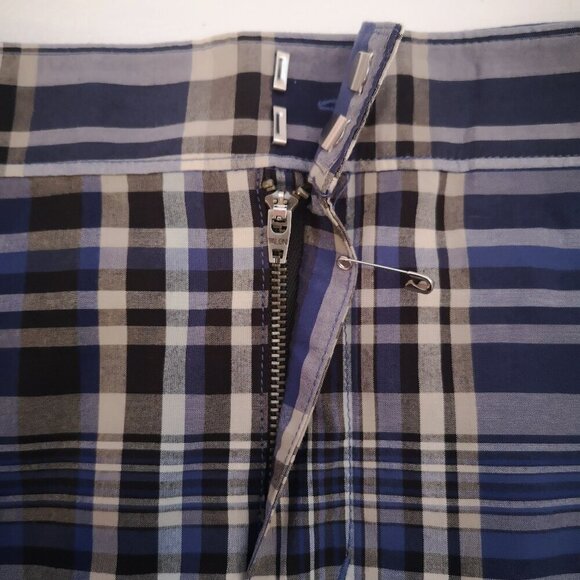 G.H. Bass & Co. Ladies Lightweight Size 14 Blue/Grey/Tan Plaid Skirt - Picture 5 of 8